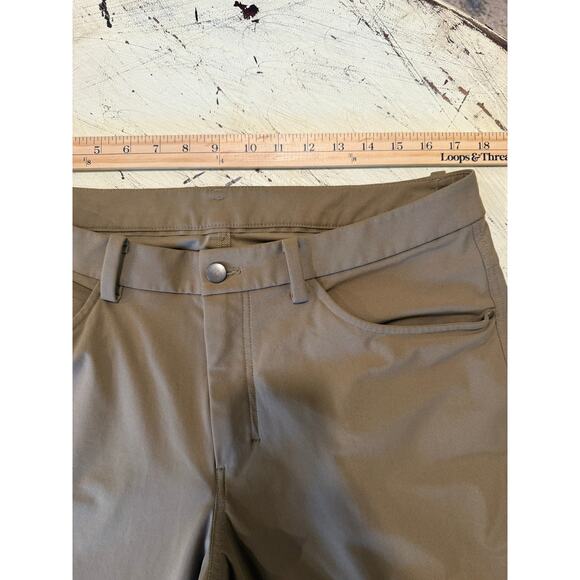 Lululemon Athleta Men's Performance Athletic Pants Golf Outdoors Brown Khaki - Picture 2 of 7